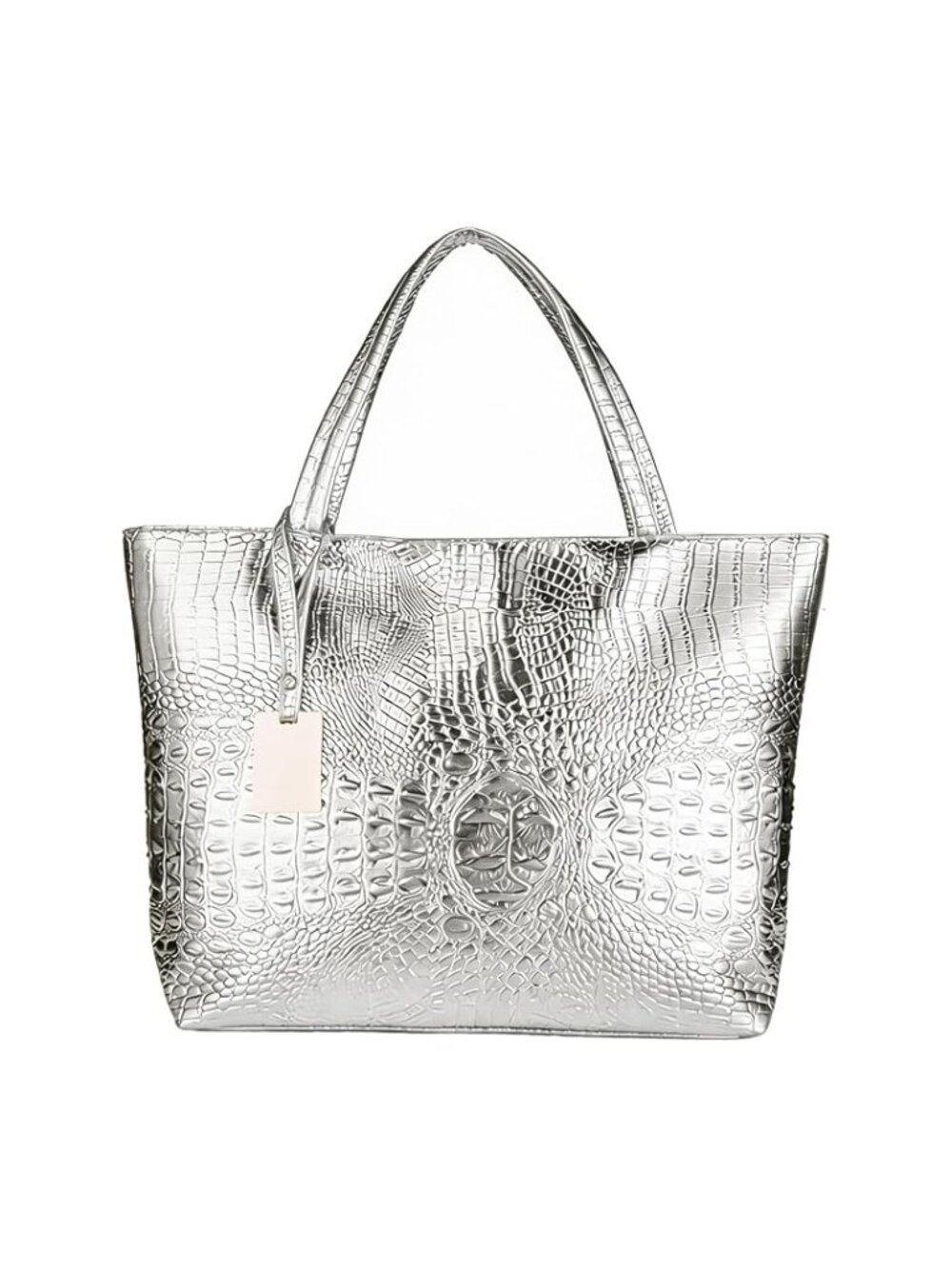 Large Crocodile Tote Bag PU Leather Shoulder Bag Crossbody Hobo Purse Zipper